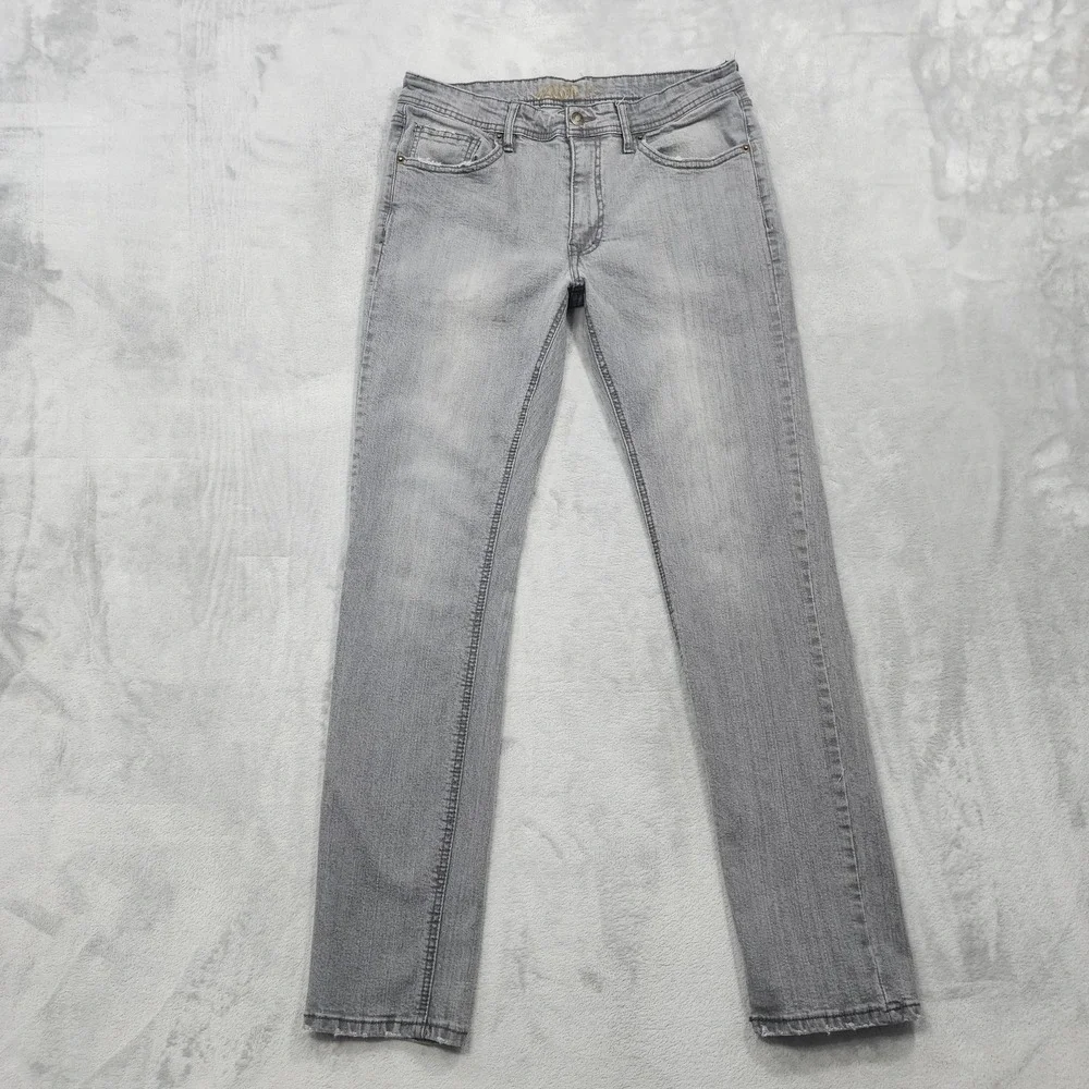 Valor Collective Jeans Mens 32x29 Gray Light Wash Slim Straight Stretch Denim